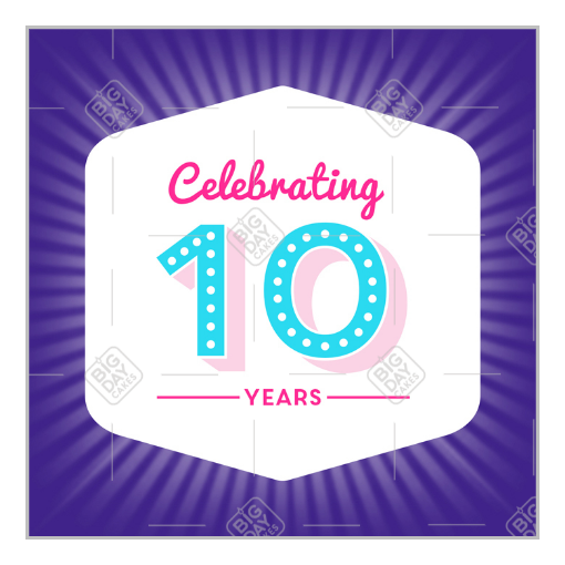Celebrating 10 years topper - square