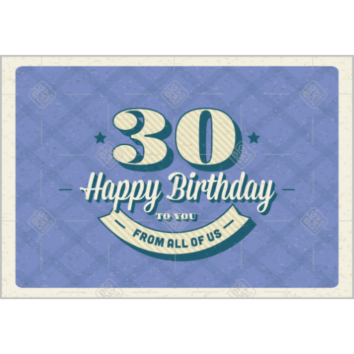 Happy Birthday 30th topper - landscape