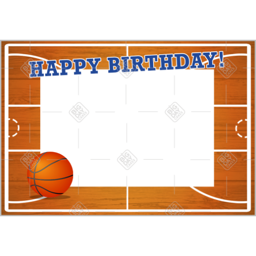 Happy Birthday Basketball frame - landscape
