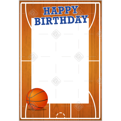 Happy Birthday Basketball frame - portrait