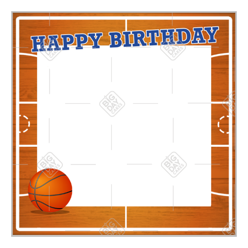Happy Birthday Basketball frame - square