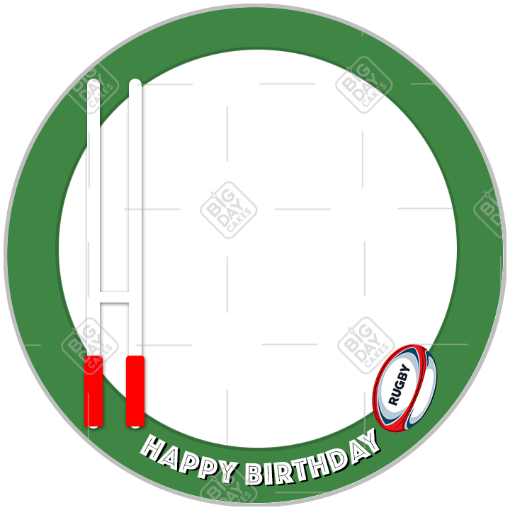 Happy Birthday Rugby frame - round