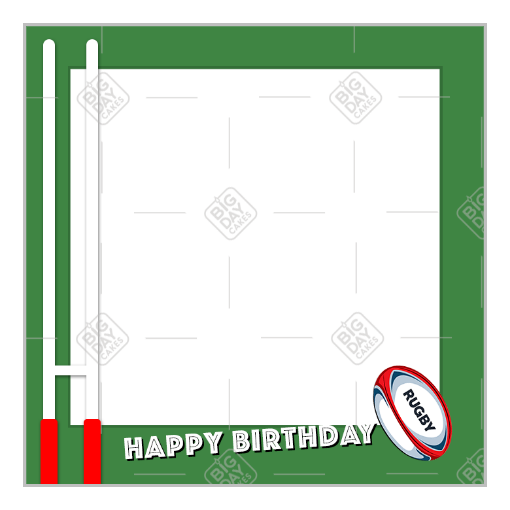 Happy Birthday Rugby frame - square