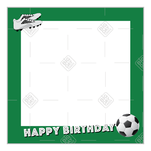 Happy Birthday Football green frame - square