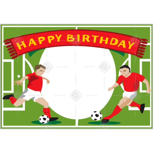 Happy Birthday Football frame - landscape