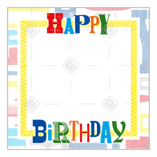 Happy Birthday frame - square