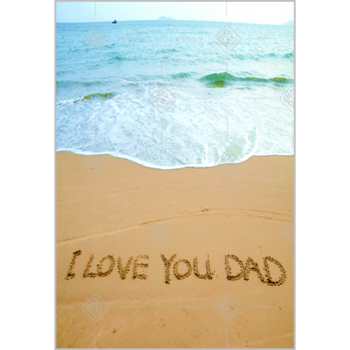 I Love you daddy sandy beach topper - portrait