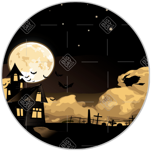 Halloween House topper - round