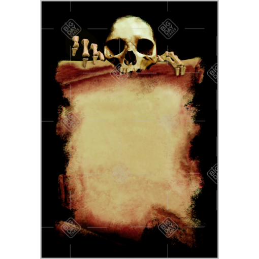 Skeleton scroll topper - portrait