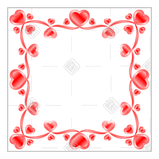 Love hearts interlocking frame - square