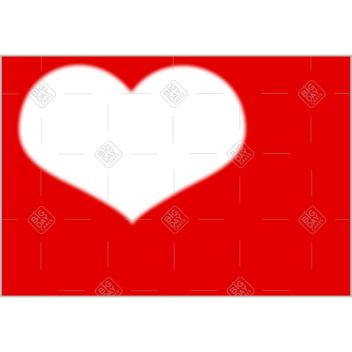 Red heart cutout frame - landscape