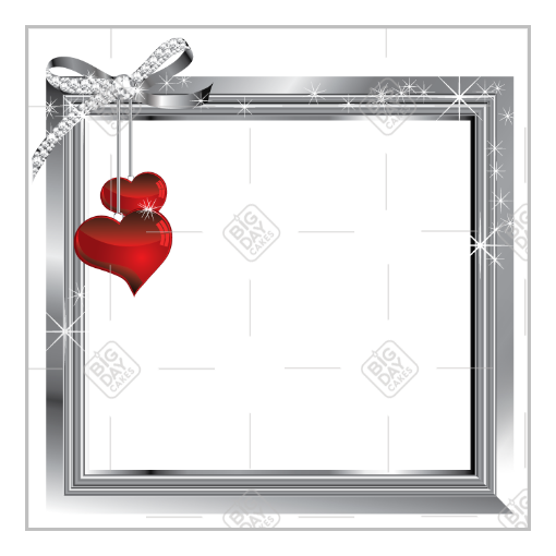 Silver frame with hearts frame - square