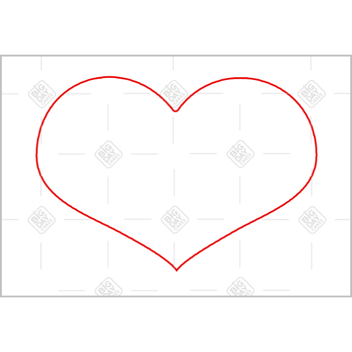 White heart cutout with outline frame - landscape