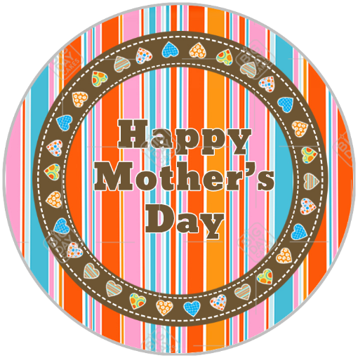 Mothers Day stripey topper - round