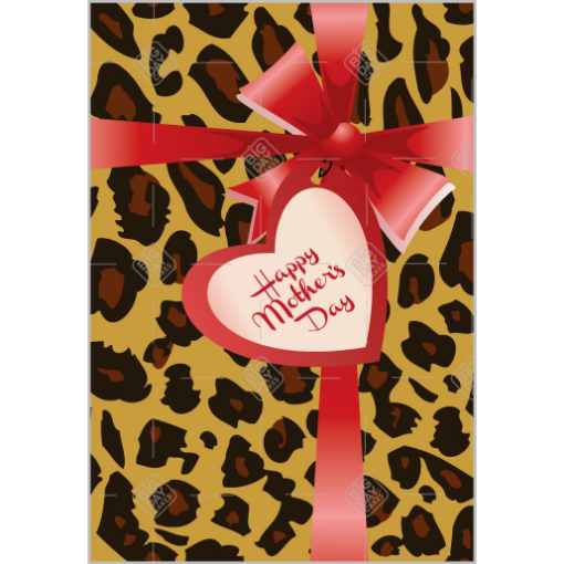 Mothers Day leopard print gift topper - portrait