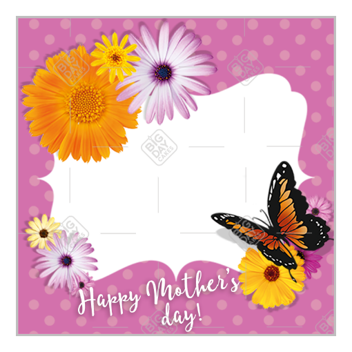 Mothers Day butterflies and flowers frame - square