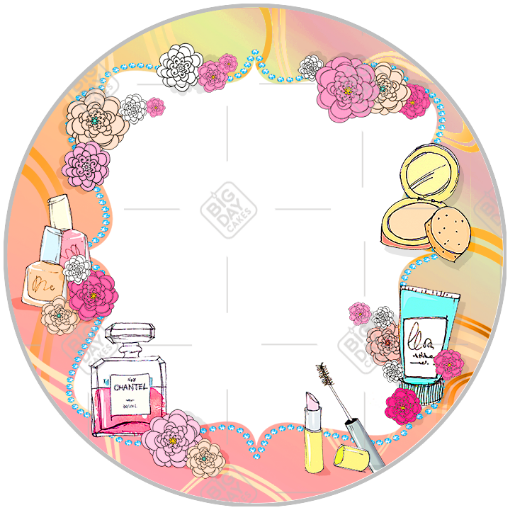 Perfume and makeup frame - round