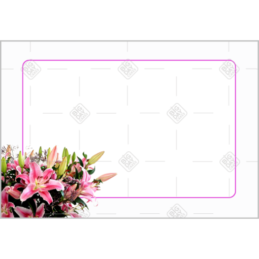 Pink flowers frame - landscape