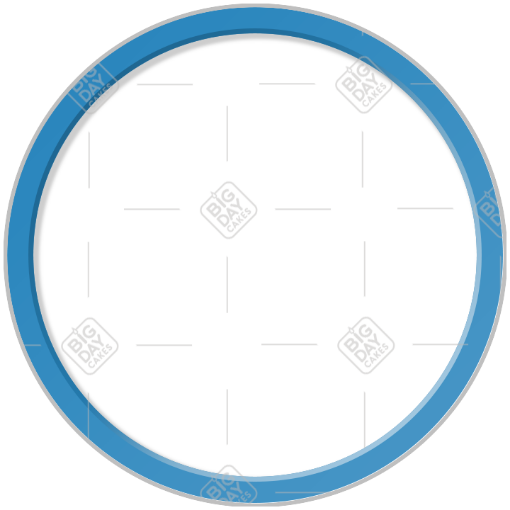 Simple thin mid blue frame - round