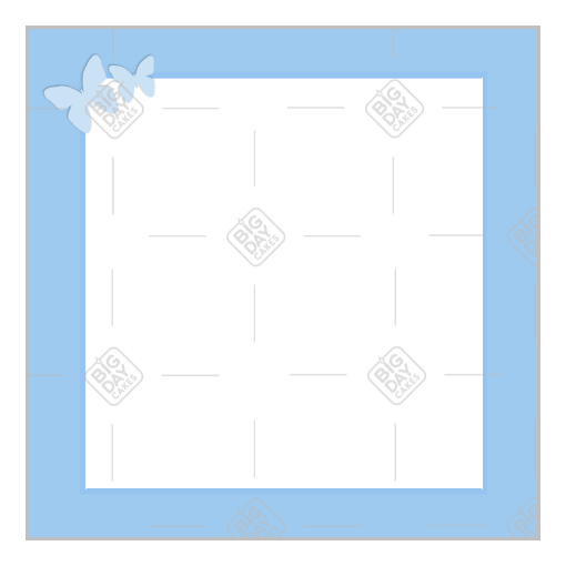 Simple blue frame with butterflies frame - square