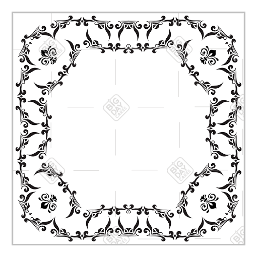 Pretty white and black design frame - square