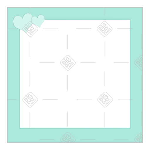 Simple green hearts top frame - square