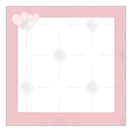 Simple pink hearts top frame - square