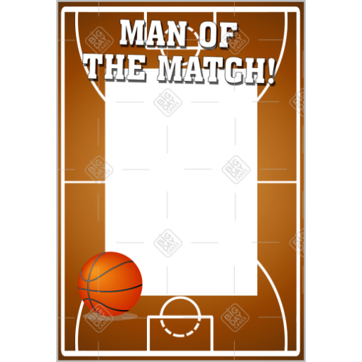 Basketball Man of the Match frame - portrait