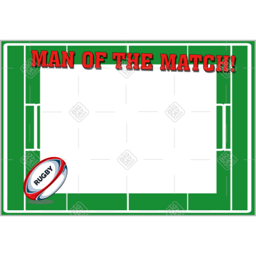 Rugby Man of the Match frame - landscape