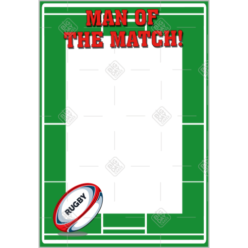 Rugby Man of the Match frame - portrait