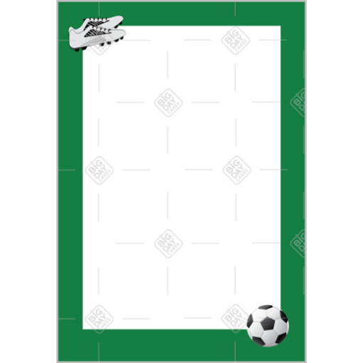 Football green frame - portrait