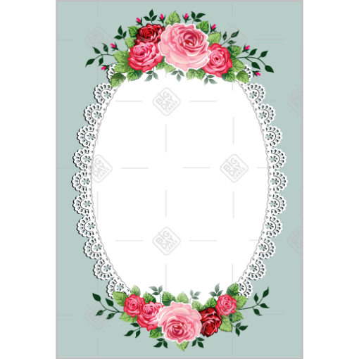 Vintage style with roses frame - portrait