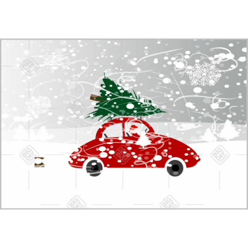 Christmas tree on car topper - landscape