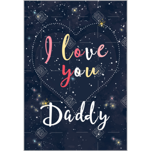 I love you Daddy pink topper - portrait