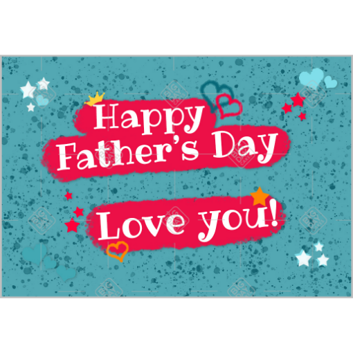 Fathers Day love you blue topper - landscape