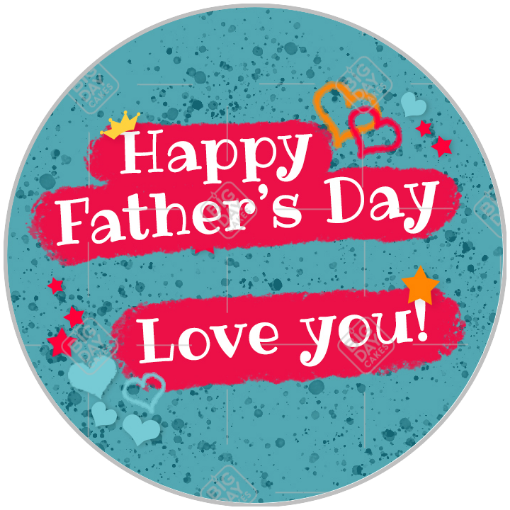Fathers Day love you blue topper - round