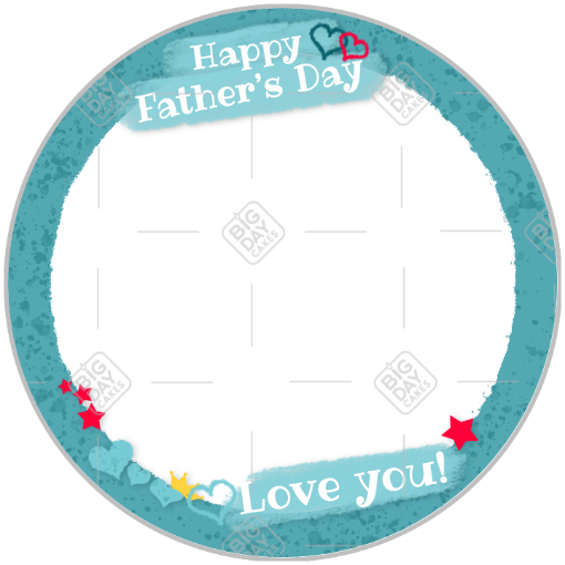 Fathers Day love you blue frame - round