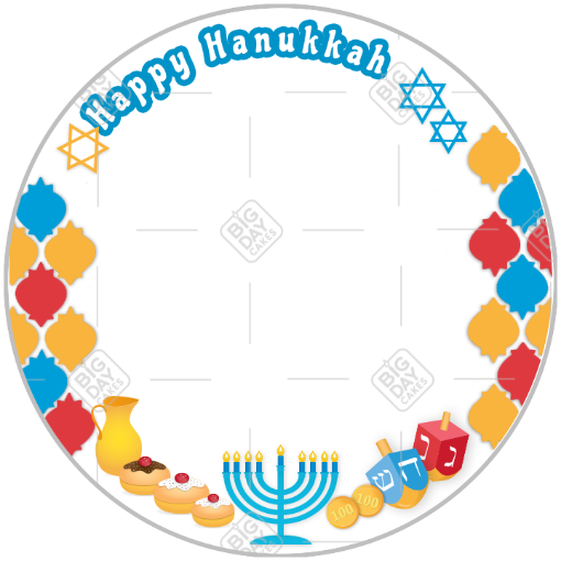 Hanukkah frame - round