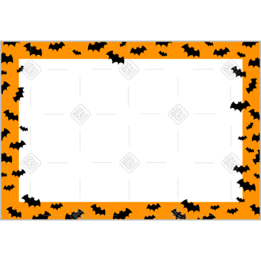 Halloween bats orange frame - portrait
