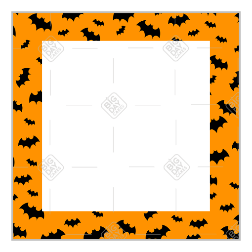 Halloween bats orange frame - square