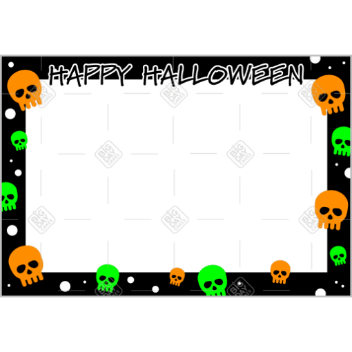 Happy Halloween skulls frame - landscape