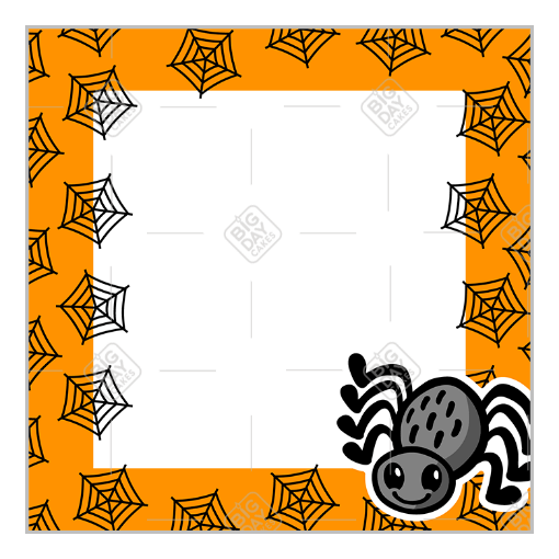 Orange spiderweb frame - square