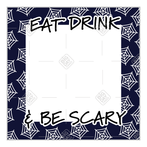 Be Scary spiderweb black frame - square
