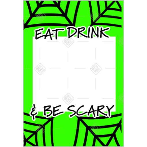 Be Scary spiderweb green frame - portrait