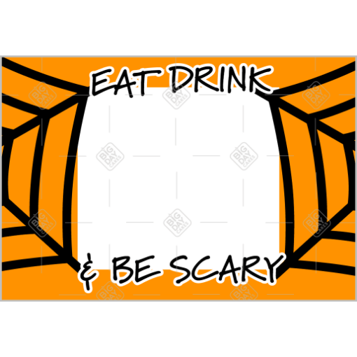 Be Scary spiderweb orange frame - landscape