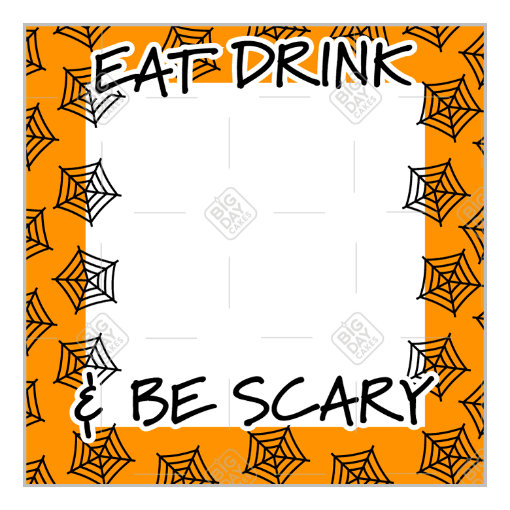 Be Scary spiderweb orange frame - square