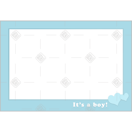 It's a boy -with hearts- frame - landscape