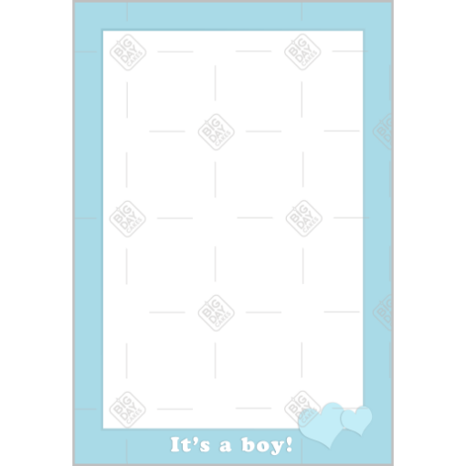 It's a boy -with hearts- frame - portrait