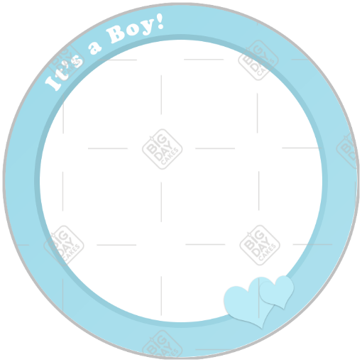 It's a boy -with hearts- frame - round