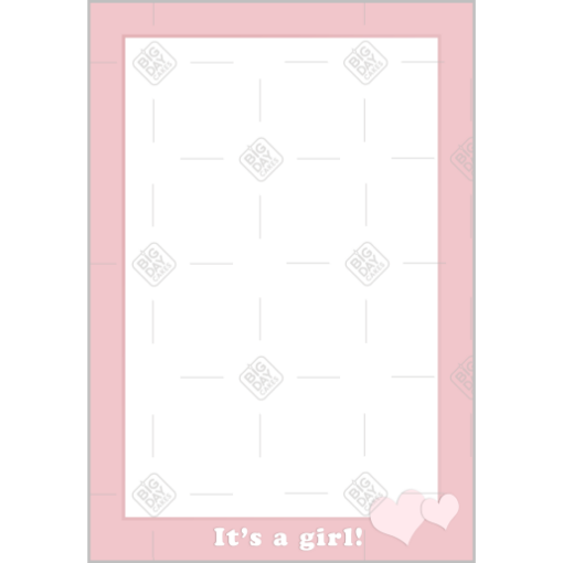 It's a girl -with hearts- frame - portrait